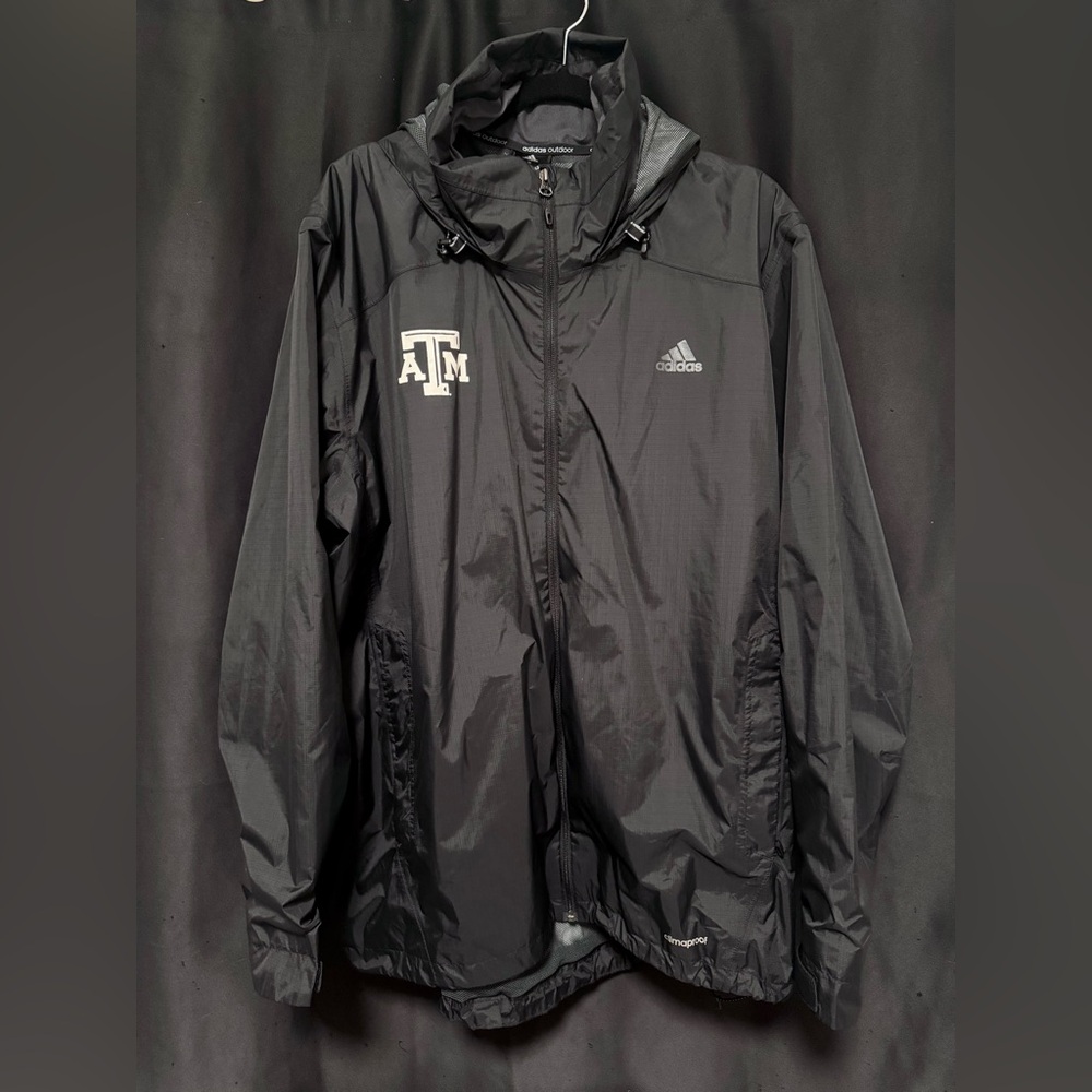 Texas A&M Adidas Outdoor Climaproof Jacket with Hood - Men’s Size XL - Black